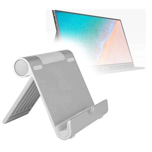 BoxWave Suporte e suporte compatíveis com a mesa ARZOPA Portable Monitor S1 (39.6 cm) – Suporte de alumínio VersaView, portátil, multiângulo resistente