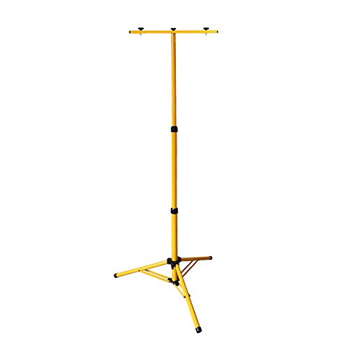 Herrselsam Trépied pour réflecteur halogène avec trépied et trépied télescopique pour projecteur - Réglable en hauteur - Jaune Cover