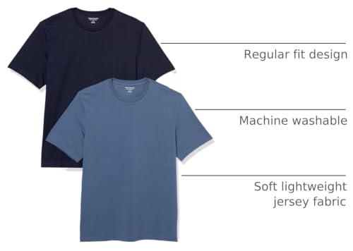 Image of Amazon Essentials Men's Slim-Fit Crewneck Short Sleeve Cotton T-Shirts