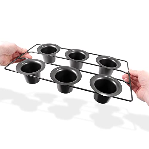 Ixth Gate 6-Cup Popover Pan With Honeycomb Heat Resistant Mat #TOP1