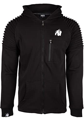 GORILLA WEAR Delta Hoodie Sudadera con Capucha, Negro, L para Hombre