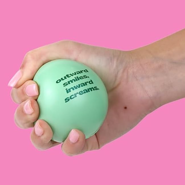 Funny Stress Ball Grip Strengtheners, Outward Smiles, Inward Screams, Gag Gifts for Coworkers (Pack of 3)