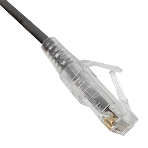 Cat6a Gray Slim Ethernet Patch Cable, Pure Copper, Snagless Molded Boot, 5 Foot