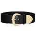 Women Wide Elastic Waist Belt for Dresses Fashion Thick Stretchy Belt for Trendy,black 35