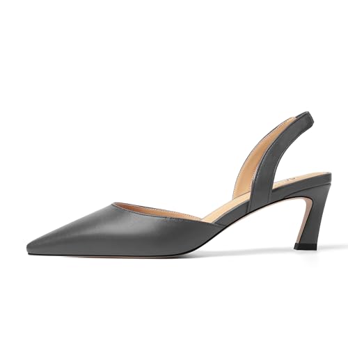 Womens Pointed Toe Slip On Dress Slingback Evening Matte Kitten Low Heel Pumps Shoes 2.2 Inch2