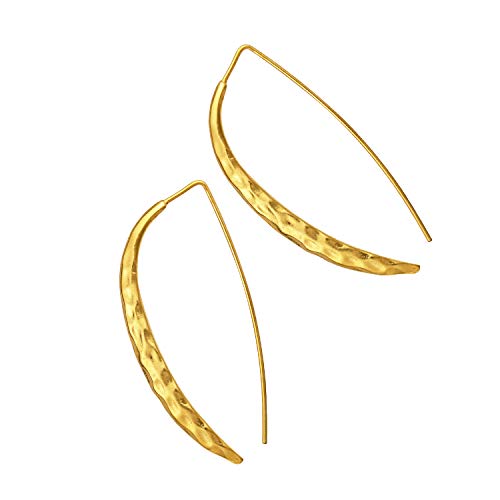 Lane Woods Gold Hoop Earrings for Women Girls, Pea Pods Cool Earrings in 18k Gold Plated Hypoallergenic Brass Lane Woods Gold Hoop Earrings for Women Girls, Pea Pods Cool Earrings in 18k Gold Plated Hypoallergenic Brass
