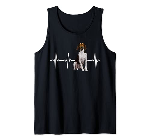 Treeing Walker Coonhound Heartbeat Dog Lover Tank Top, Black, S
