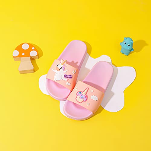 Image of MEMON Toddler Little Kids Dinosaur Beach /Pool /Shower Slides /Anti-Skid Home Bath Slippers /Cute Summer Outdoor Shoes for Girls and Boys
