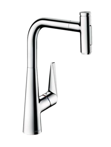 hansgrohe Talis Select M51 monomando de cocina 300, ducha extraíble, 2 chorros, Color: cromado