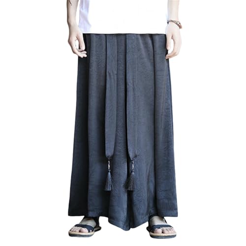 Pantalon de Tai Chi en lin et coton à cordon de serrage