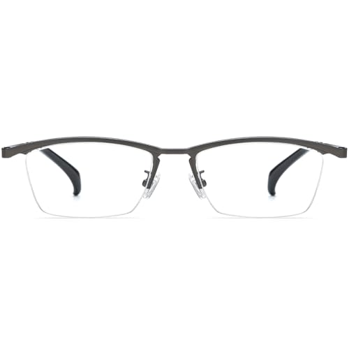Image of FONEX Pure Titanium Glasses Frame Men Semi Rimless Square Eyeglasses Eyewear DTX416