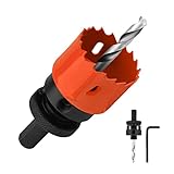 FOYWOTI Hex Shank,Hole Saw HSS with Arbor Bi-Metal & Heavy Duty Hole Saw Cutter for Wood Corn Hole Boards Plastic Drywall (1-11/16'(42mm))