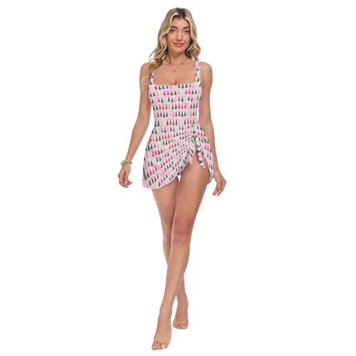 Maillot de bain sapin de Noël rose pour vos vacances festives et spas d'hiver