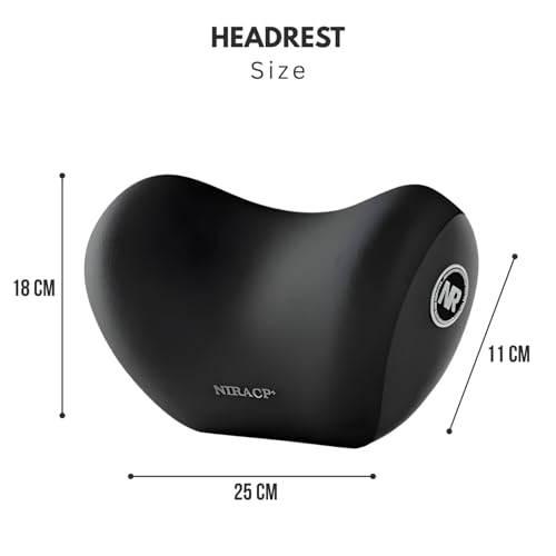Image of Car Neck Rest Pillow | Ergonomic Memory Foam Headrest Cushion for Neck Pain Relief | Adjustable Car Seat Support Pillow with Washable Cover | Universal Travel & Driving Comfort Pillow Gray