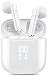 OYIB Wireless Earbuds, 2025 Mini Bluetooth 5.3 Headphones HD Stereo Audio, ENC Noise Cancelling Mic Wireless Earphones 25H Playtime, IPX7 Waterproof, Touch Control in Ear Wireless Headphone White