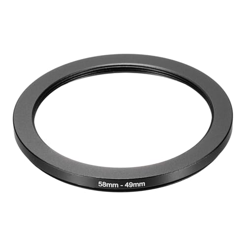 PATIKIL Step Down Ring Adapter 58mm to 49mm, Filter Step-Down Rings Camera Lens Filters Metal Ring Digital for ND IR DSLR Lenses, Black