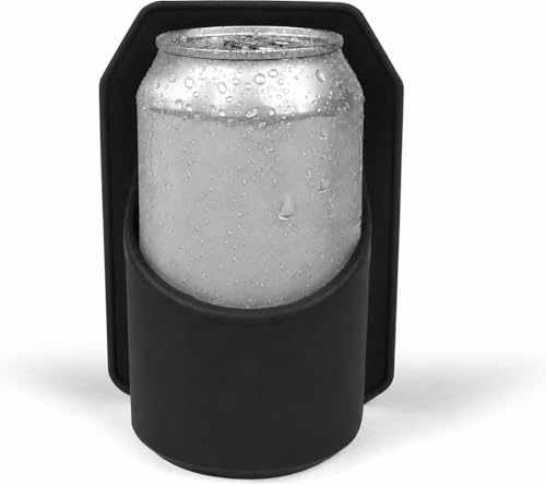 Shower Drink Holder & Beer Can Holder for Bathroom Boat RV Hot Tub and Pool Easy Install Wall Mounted Beverage Caddy for Cans and Bottles (Black)