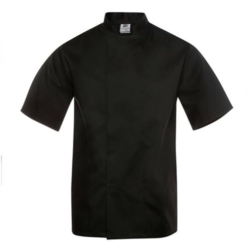 Tibard Short Sleeve Classic Chef Jacket (Black, Medium (Chest 38-40"))