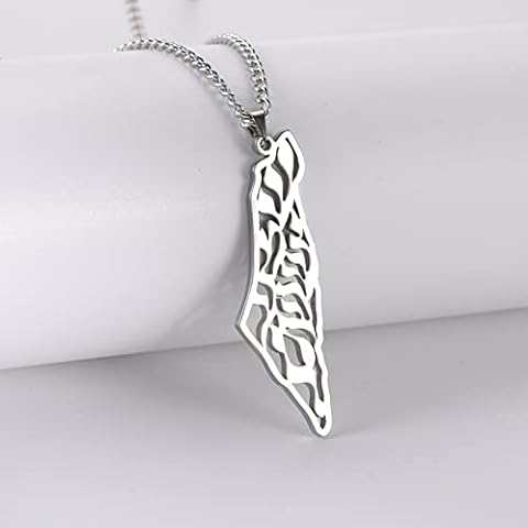 YUANYIRAN Map Of Palestine Pendant Necklaces Cover