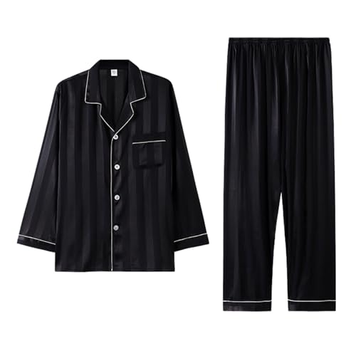 Pyjama en satin homme léger contre la chaleur nocturne avec pantalon ample respirant