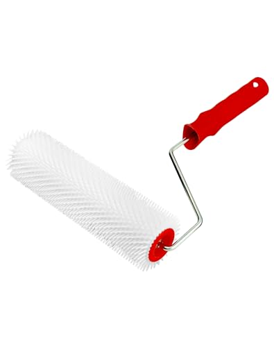 QWORK Stachelwalze 23 cm Stachellänge 15 mm Entlüftungsroller zur Entlüftung von Bodenbeschichtungen