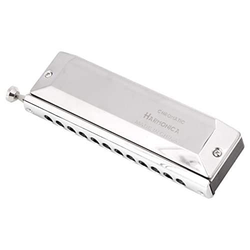 Chromatique Harmonica, 12 Trous 48 Tons Professionnel Bouche Orgue - Standard Harmonica pour Débutants, Professionnels et Étudiants - Excellent Cadeau pour Musique Ventilateur - avec Cas