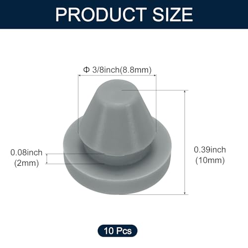 Image of uxcell 10pcs Hole Plugs 3 /8 Inch (8.8mm) Grey Silicone Waterproof Dustproof