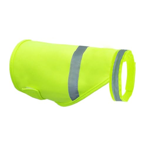 犬服 ドッグウェア 犬 反射 ベスト 高 視認性 通気性 ジャケット ペット 快適 夜用 安全 服 蛍光 反射ベスト セーフティードッグベスト 安全ベスト イエロー SMLサイズ ワンコ服 屋外 首周り31-69cmの犬に (L)