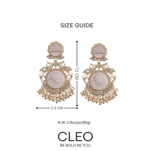 Image of Premium Oxidized Gold Chunky Jhumki Earrings for Women - Heavy Statement Jhumka with Long Chain & Ghungroo Drops | Anti-Tarnish Hypoallergenic Mirror Finish | Bridal, Navratri, Garba, Diwali