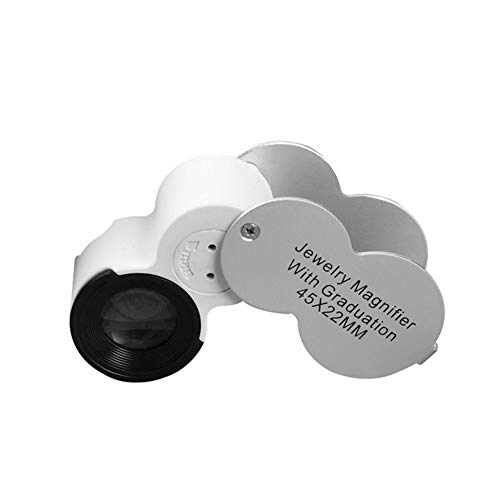 Loupe de bijoutier 45X HJMMWT pliante avec 3 lampes LED éclairage orientable