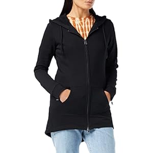Urban Classics Ladies Sweat Parka Vest met capuchon zwart Basics, Street wear