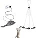 2Pcs Interaktives Katzenspielzeug Maus Selbstbeschaftigung , Hängendes Katzenspielzeug für Türrahmen Mit Saugnapf,Einstellbare Tür Fenster Hängende Maus,Katzen Spielzeug（2 Mäuse）