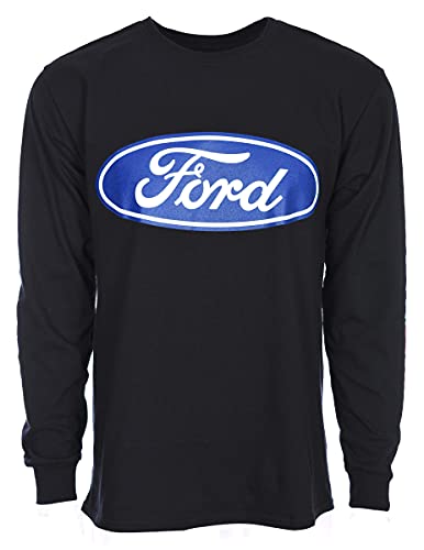 Image of JH DESIGN GROUP Men's Ford Performance Long Sleeve Crew Neck T-Shirt Front Back & Sleeve Emblems