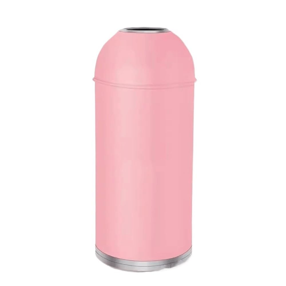 Outdoor Trash Can kreatywny kosz na śmieci ze stali nierdzewnej o dużej pojemności, do sklepu z herbatą mleczną, hotelu, centrum handlowego (Pink,58L)