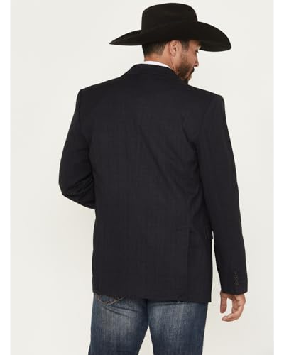 Panhandle Rock & Roll Denim Men's Tonal Plaid Print Slim Sportcoat - BM96C06099 44 REG US Black4