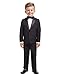 Nautica Boys' Little 4-Piece Set with Dress Shirt, Bow Tie, Jacket, and Pants, Black Tuxedo, 5