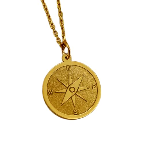 Collier boussole LKBEADS en argent plaqué or, le cadeau mixte idéal
