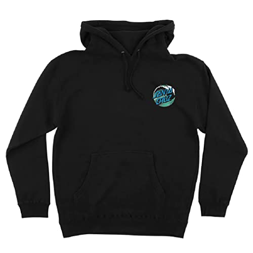 SANTA CRUZ Wave Dot P/O Hooded Heavyweight Sweatshirt Black Med Mens