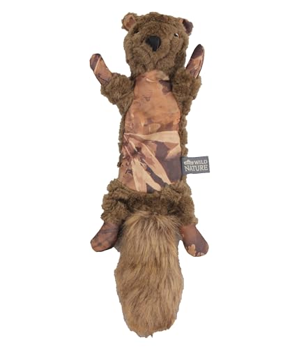 Dehner Wild Nature Hundespielzeug Outdoor Camo Racoon, inkl. Quietscher, ca. 47 x 15 x 7,2 cm, Oxford-Baumwolle/Plüsch, braun