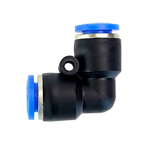 Push to Connect Fittings, 10pcs Air Line Quick Connector Pneumatic Fittings Kit Plastic Quick Release Connectors (14mm, Elbow 2 Way)