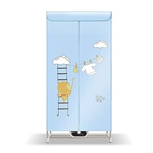 Asciugatrice Elettrica 1000 W Grande capacità 15 kg Doppio Strato in Acciaio Inossidabile Lavanderia Umida Interna Ad Alta Efficienza Energetica Armadio per Asciugatura Ad Aria Calda,Blu