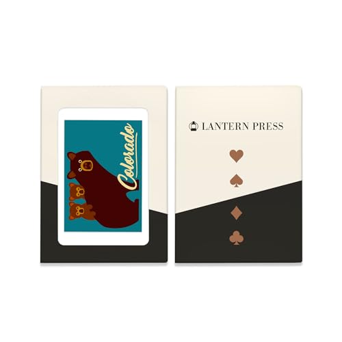 Lantern Press Colorado Bear Family Geometric Naipes Póker miniatura 4