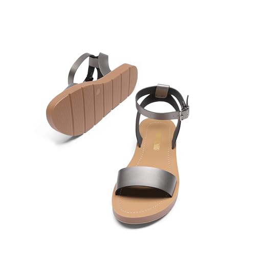 Image of DREAM PAIRS Women's Ankle Strap Flat Sandals
