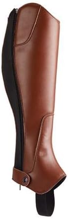 Unisex Soft Leather Leg Protector Horse Chaps Half Chaps Zip-Up Pair Child-Adult Size in Variation, Image, Description, C27