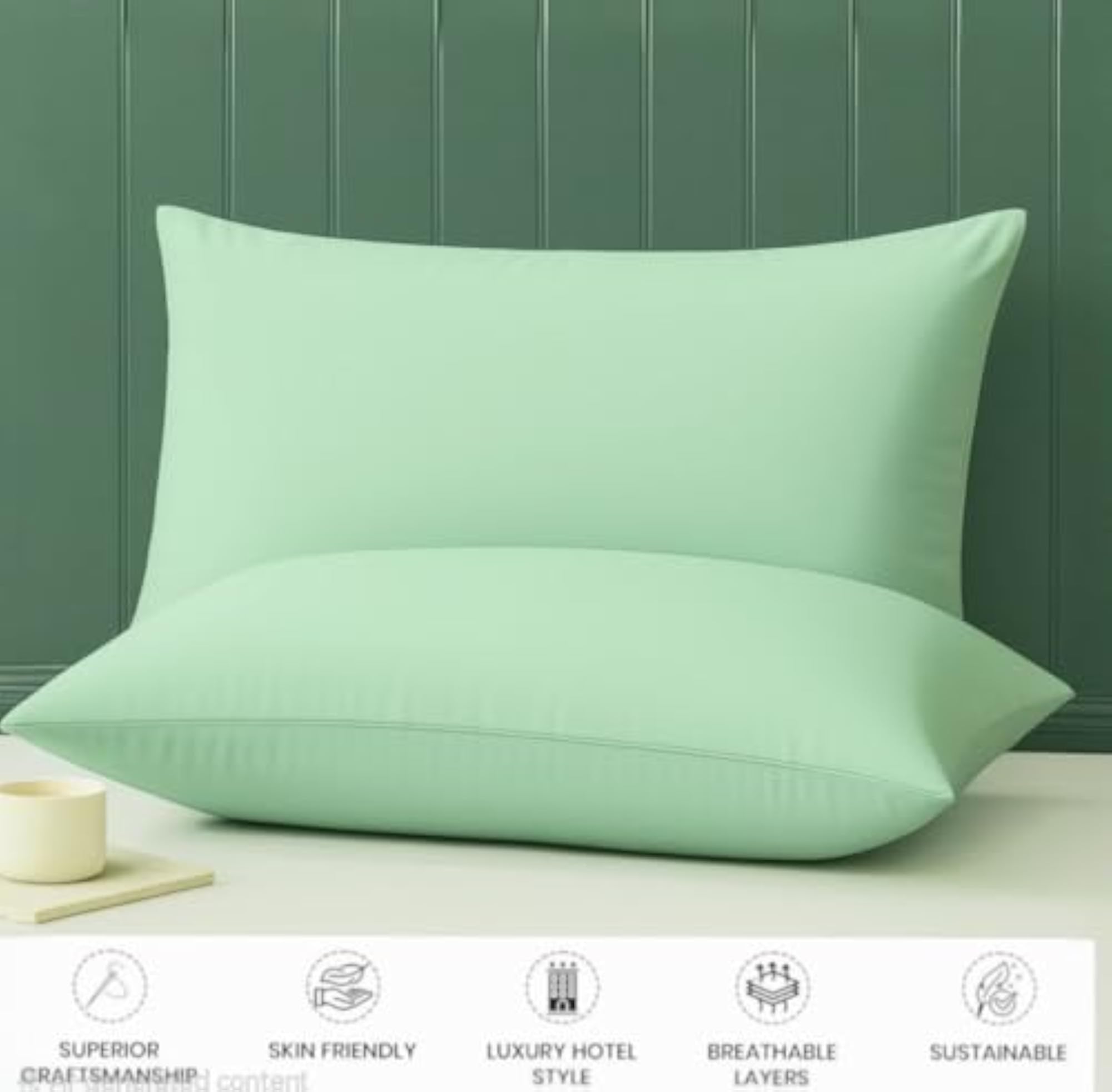 100% Pillow Cover with Hidden Zipper Closure