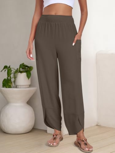 Image of ANRABESS Womens Wide Leg Palazzo Capri Barrel Pants