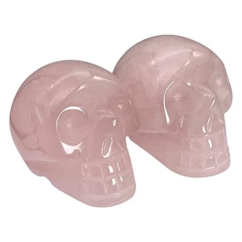 Hslutiee 1" Rose Quartz Healing Skull Statues Cover