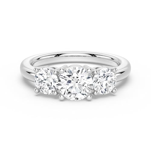 MSBLUE Moissanite Engagement Ring Sterling Silver