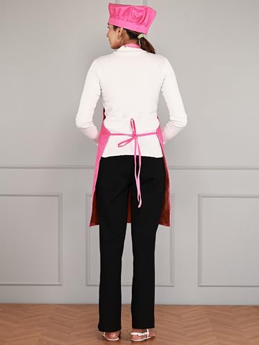 Image of Waterproof Polyester Printed Cooking Apron with Large Front Pocket & Chef Cap - Free Size | Kitchen, Home, Hotel, Cafe & Restaurant Use