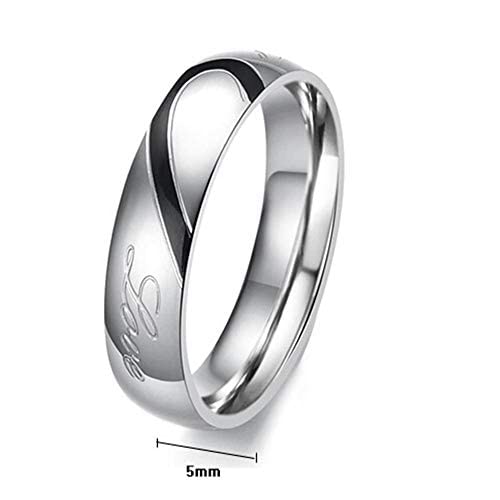 Image of Couples Titanium Stainless Steel Wedding Engagement Band Rings Engraved Real Love Y552-2D